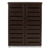 Baxton Studio Adalwin Modern and Contemporary 2-Door Dark Brown Wooden Entryway Shoes Storage Cabinet